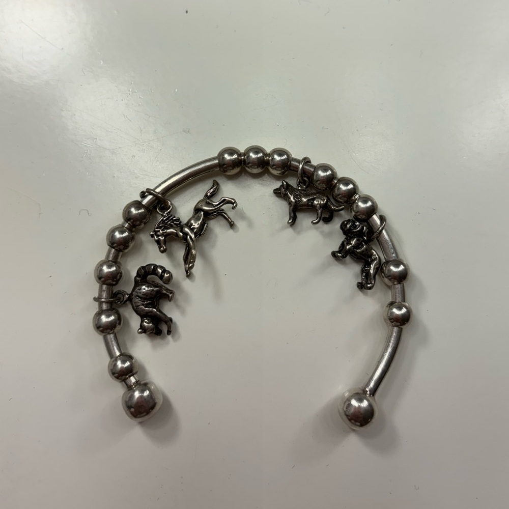 Real Silver charm bracelet with removable charms